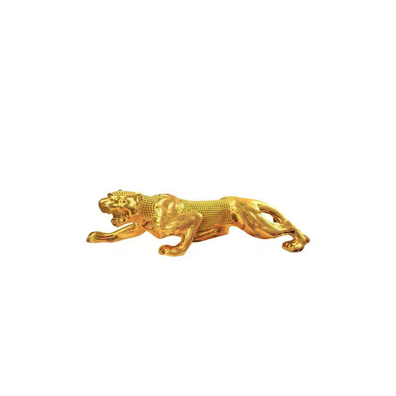 Golden Leopard 19cm Animal Figurine for Car Console Craft Decoration Gift