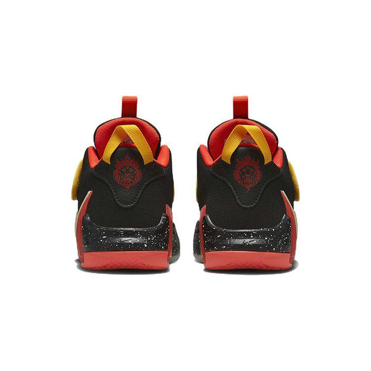 Nike LeBron Witness 7 PS Black Bright Crimson Speckled Kids Sneakers University-Gold Barely-Volt DQ8647-001