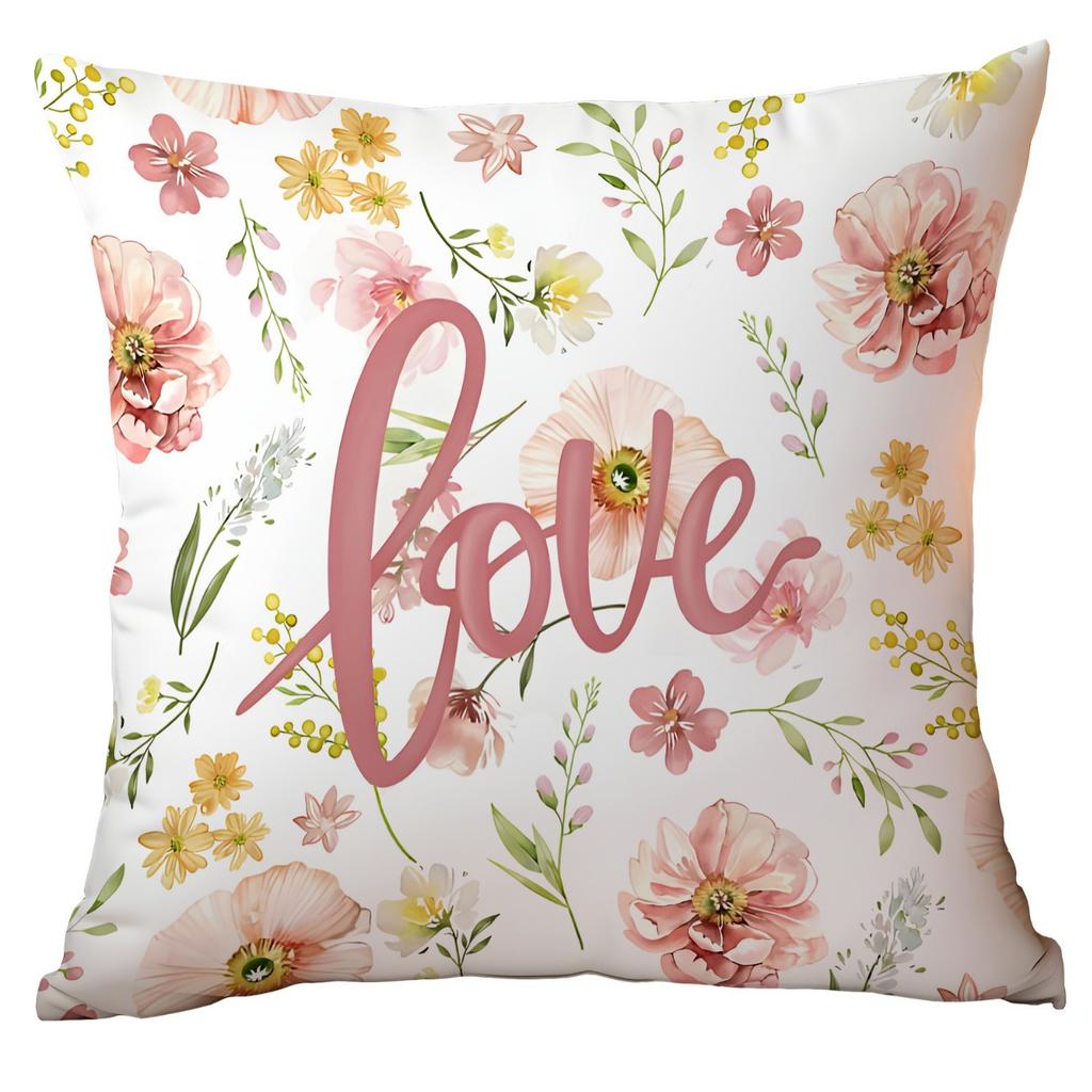 New Easter Pillowcase Cute Pink Rabbit Home Living Room Sofa Cushion Pillowcase