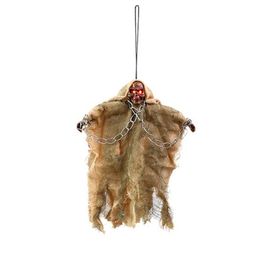 Halloween Hanging Ghost Scary Grim Reaper Prop with LED Glowing Eyes And Chain for Outdoor Yard Lawn Tree Haunted House Decor
