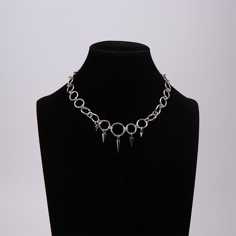 Готический колючий чокер-цепочка с круглыми звеньями для женщин и мужчин, панк Y2K, титановая сталь, заклепки, конусное ожерелье, гранж эстетика, ювелирное украшение, подарок