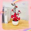 Simulation Pflaumenblüte Topfpflanze Künstliche Plastik Falsche Blumen Heim Büro Schreibtisch Ornamente Hochzeitsfeier Hintergrunddeko