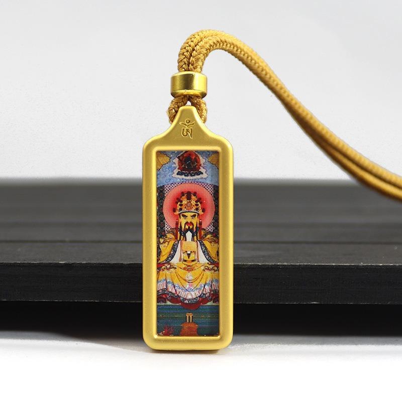 Sacred Tara Thangka Necklace Gold Plated for Spiritual Growth and Protection