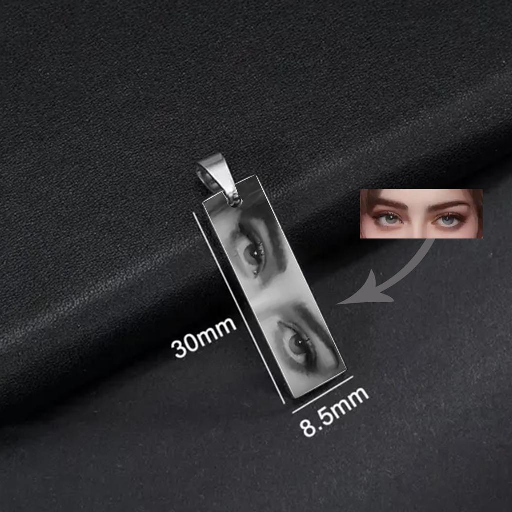 Lemegeton Custom Eye Neckalce Single Sided Photo Pendant Colorful Memorial Personalized Jewelry Women Men Picture DIY Trend Gift
