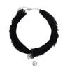 Autumn Winter Snowflake Pearl Plush Choker, White Fuzzy New Year Clavicle Necklace