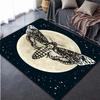 Death Moth Area Rug Gothic Death Skull Carpet Bohemian Decorative Accent Rugs for Bedroom Living Room Bedside Indoor Floor Mats
