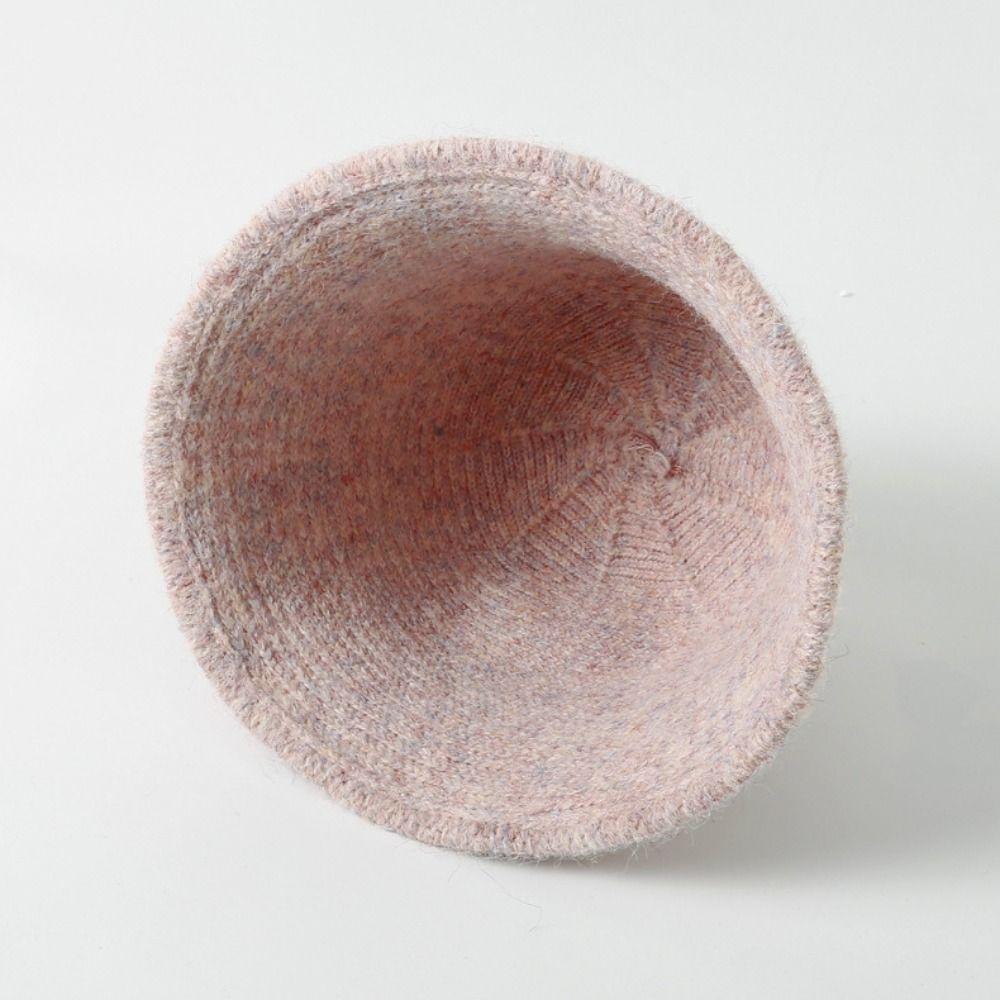 Solid Color Women Bucket Hat Fashion Basin Hat New Wool Cap  Women