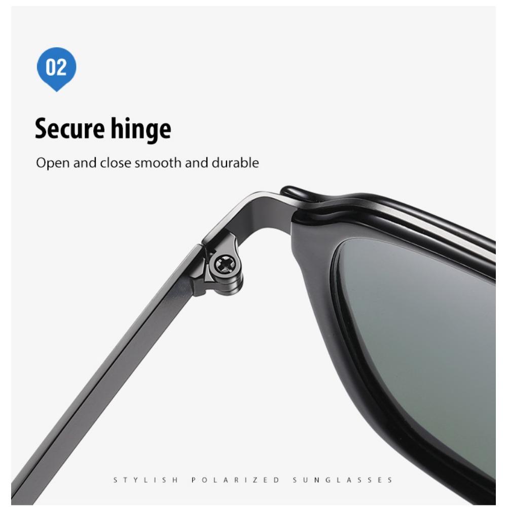 aoron Polarized Driving Sunglasses Fashionable Men's Metal Large Frame Outdoor Color-changing Sunglasses