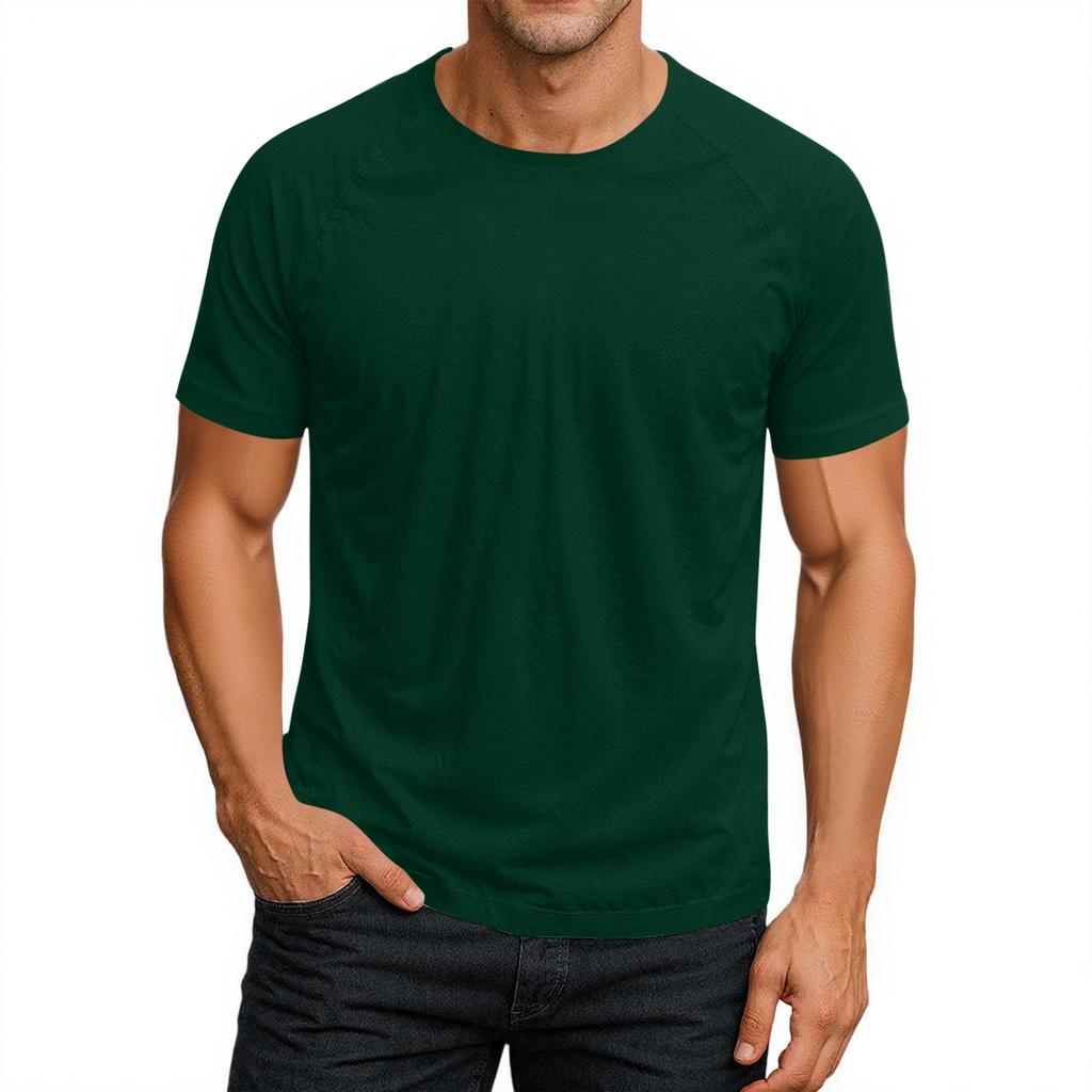 Men's Round Neck Raglan Short Sleeve Top T-shirt