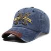 Retro Letter M Embroidered Baseball Cap Washed Cotton Distressed Baseball Hats Adjustable Hip Hop Dad Hat For Man Women Unisex