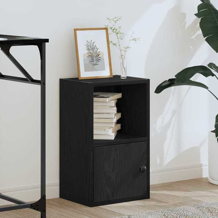 VidaXL Bookcase Black Oak 31x24x52 Cm Engineered Wood, Bookshelf, Storage Rack, Book Support, 860320