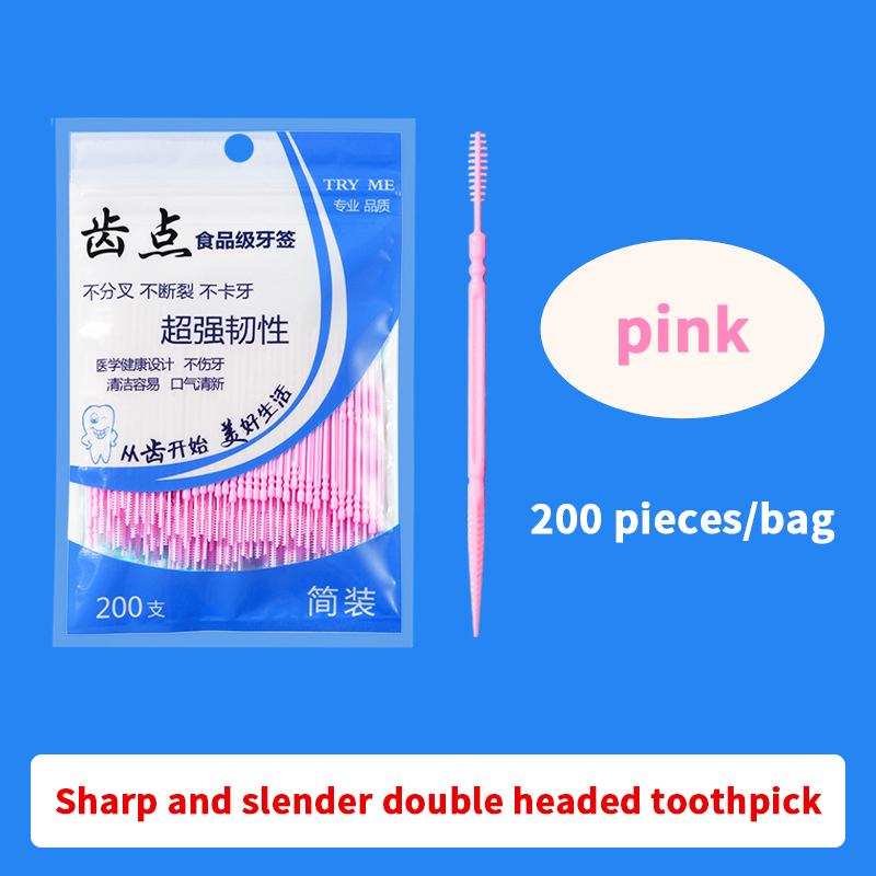 100/200 Stück Einweg-Familien-Doppelkopf Hochwertige Personalisierte Kreative Fruchtspieße Tragbare Ultrafeine Zahnstocher
