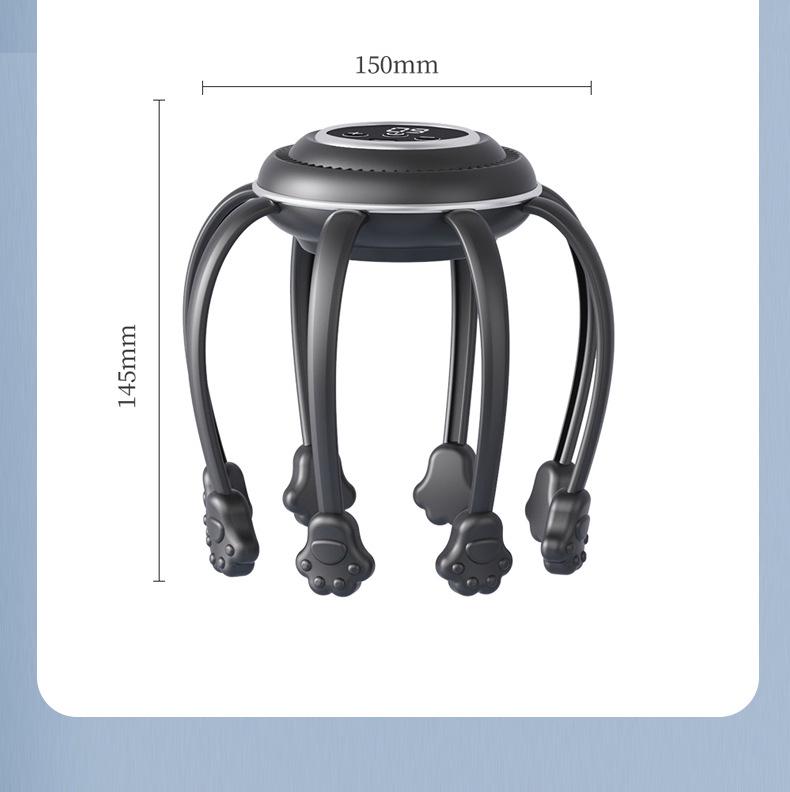 Cross-Border Automatic Octopus Head Massager: Full Head Kneading Vibration Massage Device English Packaging