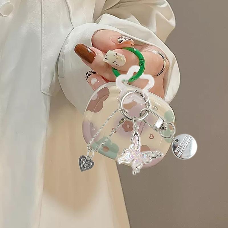 Porte-clés Pendentif Cœur Papillon Coloré Alliage Porte-clés Étoile Décoration de Sac Accessoire de Mode pour Femmes et Filles