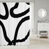 1pc White and Black Shower Curtain 72"x72" Geometric Geometry Modern Bathroom Shower Curtain Set Neutral Art Bath Curtain