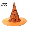 Halloween Role Play Supplies Witch Hat, Bat Spider Web Print Wizard Hat Stiff Wide Brim for Cosplay Costume, Party Supplies, Stage Performance Props