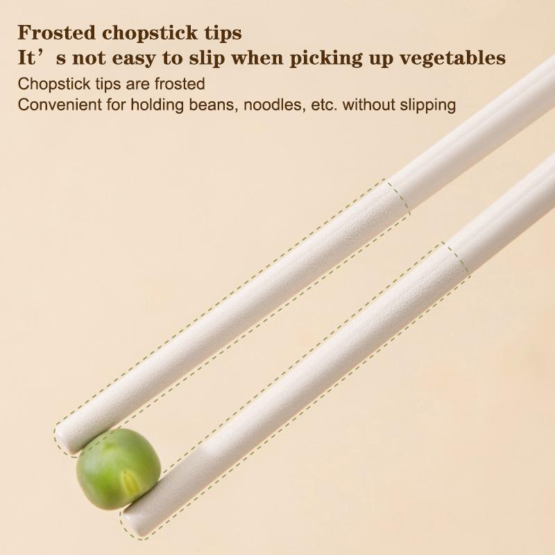 5/10Pairs White Gold Chopsticks Set Healthy Korean Sushi Sticks Chopsticks Reusable Non-Slip Chopsticks For Party Hotel Restaura