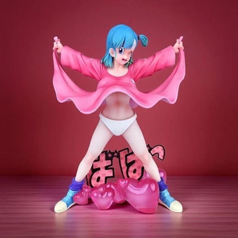 23cm Anime Dragon Ball Bulma GK Figure Resonance Series Lift The Skirt Bulma Action Figure Trendy Toys Ornament Gift Collectible