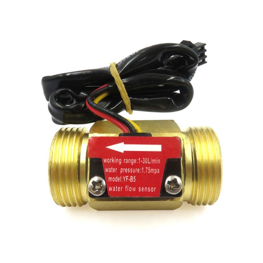 

Efficient 50mm Long 1-30L/min Counter Indicator Hall Effect Water Flow Sensor Flowmeter G3/4 DN20
