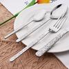 4pcs Hammer Pattern Handle Dinnerware Set Western Stainless Steel Tableware Set Reusable Knife Fork Spoon Dining Table Utensils