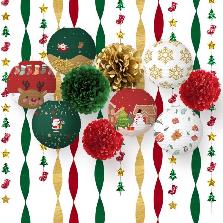 Christmas Paper Lantern Santa Christmas Tree Indoor Outdoor Garden Yard Decor