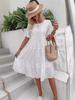 European Fashion 2025: Solid Color Cotton Embroidered Lace Dress