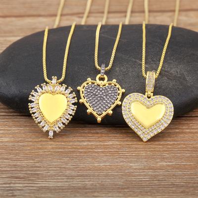 Nidin Hot Sale Classic Heart Shape Shine Zircon Pendant Necklace For Women Elegant Aesthetic Clavicle Chain Jewelry Accessories