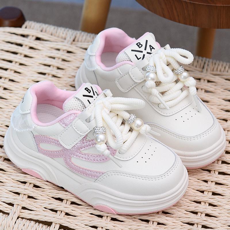 

Girls Cute Versatile Low-Top Skate Shoes with Soft Sole - Spring 2026 New Arrival Size 36, 22.6cm вершковий/рожевий