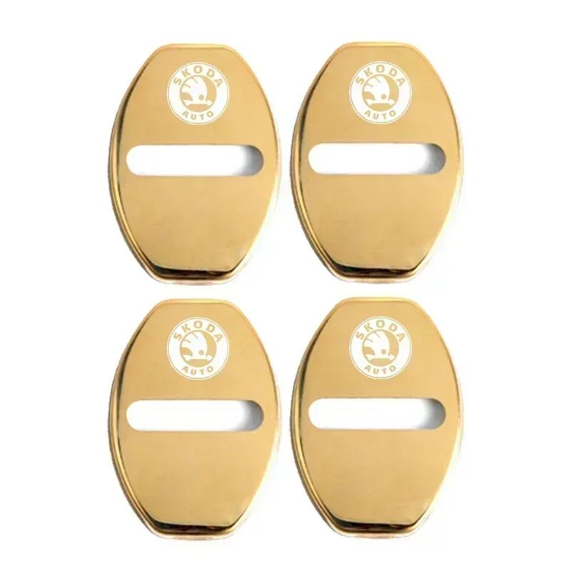 2025 New Car Styling Door Lock Decoration Protection Cover Emblem Case for Skoda Fabia Octavia Kodiaq Superb Karoq Fabia Auto Ac