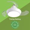 33W E27 Ceiling Fan Light Self-retracting Transparent Fan Blade with Remote Controls Lighting Dimmable 3000-6500k Quiet Fan Lamp