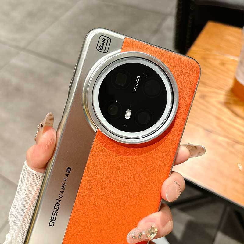 High Quality Plain Leather Anti-fingerprint Suitable for Huawei Matepro Mobile Phone Case New Creative Contrasting Splicing Mate