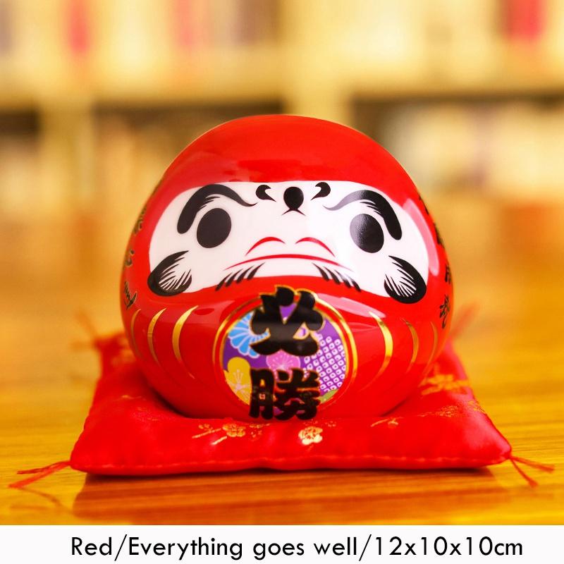 4,5 Zoll Maneki Neko Daruma Ornament Keramik Glückskatze Statue Home Dekoratives Geschenk Feng Shui Sparschwein