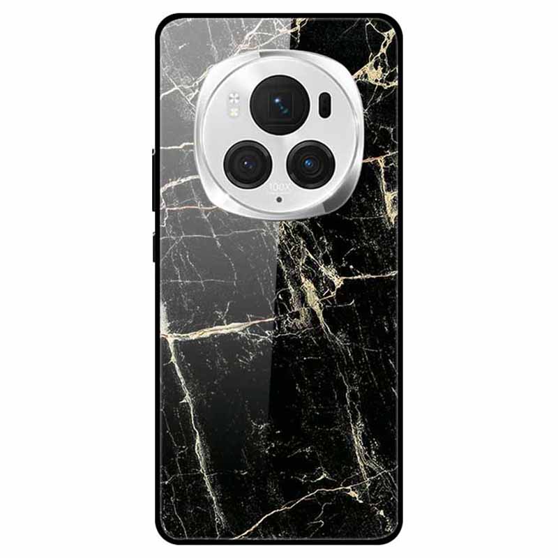 For Honor Magic6 Pro 5G Slim Case Pattern Printing PC+Tempered Glass+TPU Phone Shell