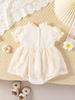 Korean Style 2025 Baby Lace Long Sleeve Romper Dress for Spring and Autumn