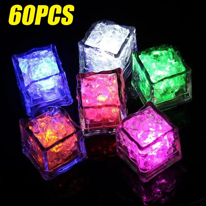 Waterproof Led Ice Cube Multi Color Flashing Glow In The Dark Light Up for Bar Club Drinking Party Wine Decoration