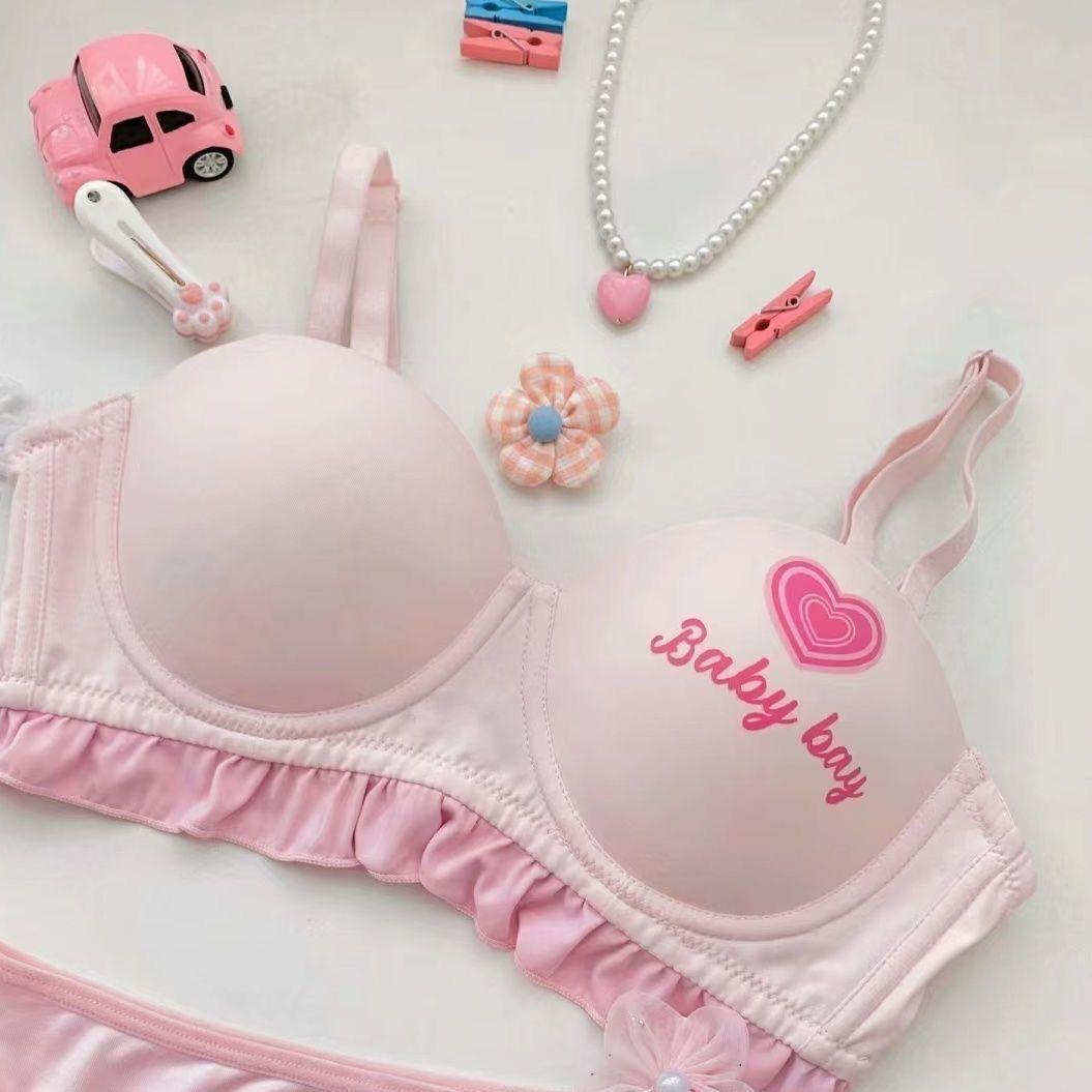 

Девушки милые Push Up бюстгальтеры пот нижнее белье беспроводное нижнее белье бюстгальтеры с открытой спиной для женщин бюстгальтеры кружева широкие 38/85AB