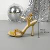 Autumn 2025 Rhinestone Platform Stiletto Sandals with Ankle Strap