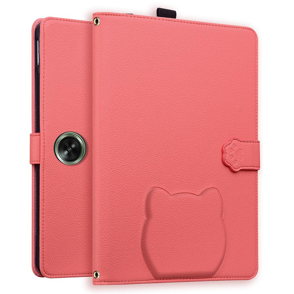 

Чехол-кошелек для OnePlus Pad Go/Oppo Pad Air/Neo с 3D-эффектом, с кошачьим узором, кожаная подставка, настольная обложка с держателем для стилуса Watermelon Red