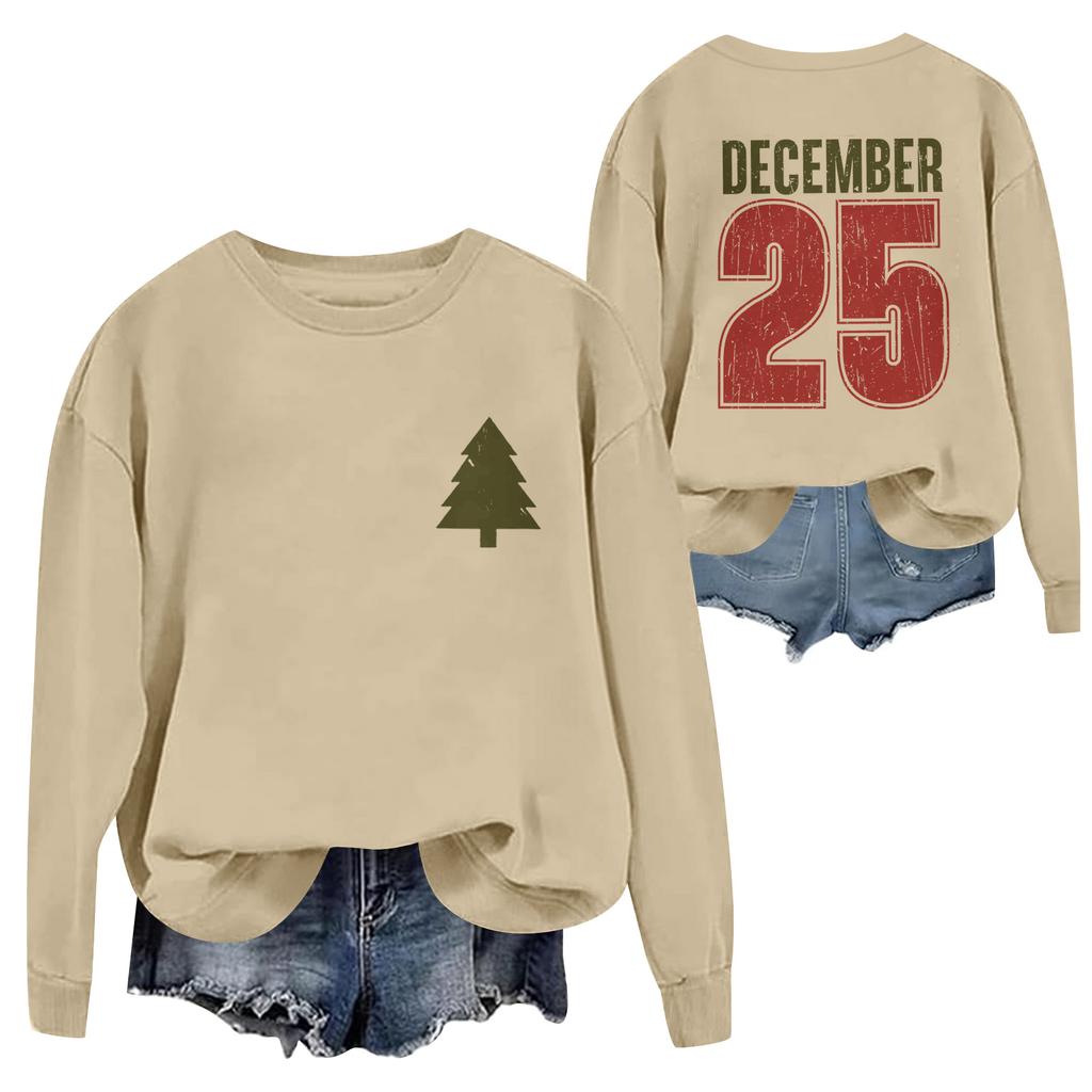 Christmas T-Shirts And Sweatshirts, Women'S Sweatshirts, Long-Sleeved Pullover Sweatshirts, Women'S Long-Sleeved Tops