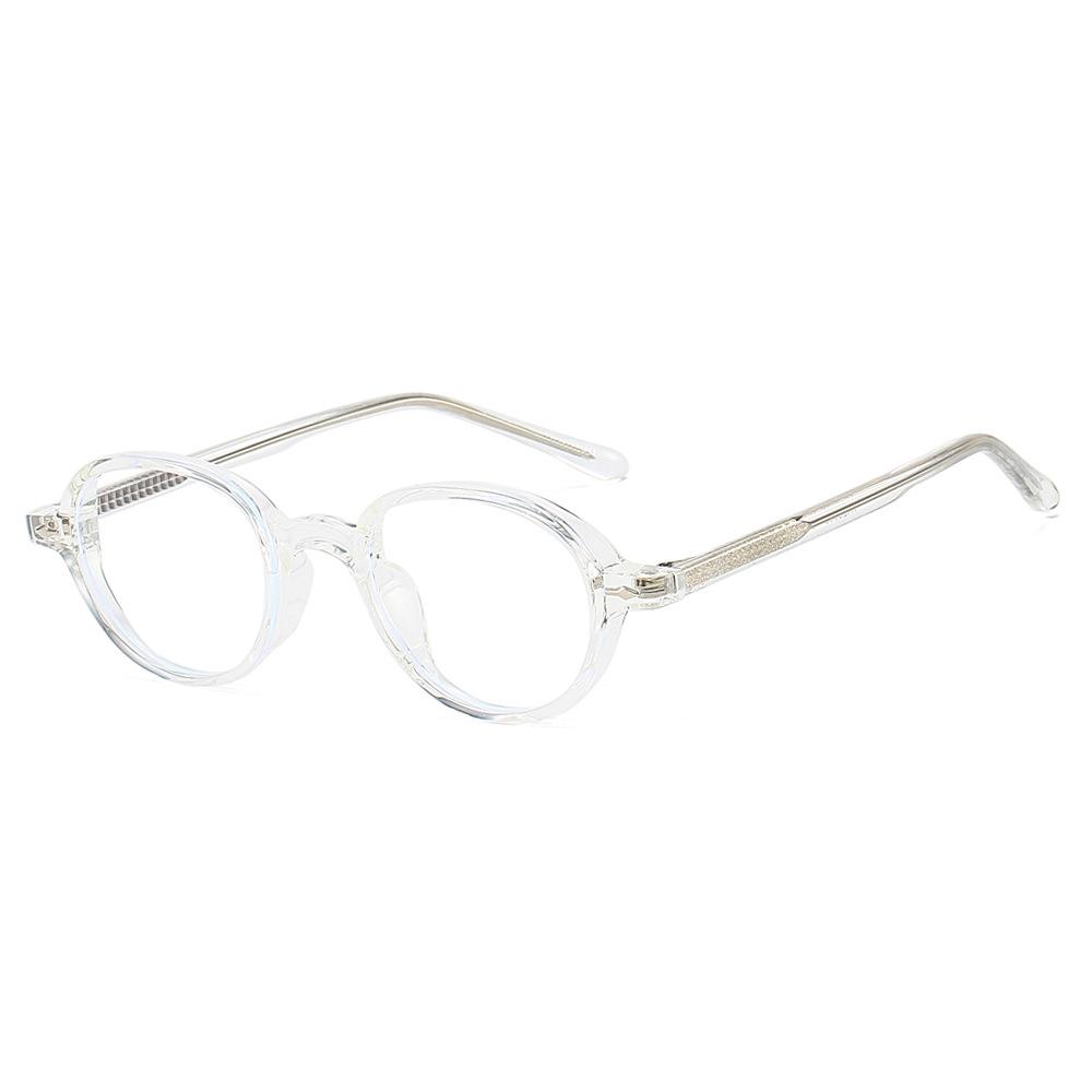 Ins New Retro Small Frame Oval Leopard Anti Blue Light Glasses  Unisex Rivet Anti Radiation Design Casual Simple Glasses