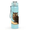 1PC Crescent Moon Owl Print 750ml Color Plastic Sports Water Bottle Leakproof Flip Straw Lid Suitable for Sports Office Home Use