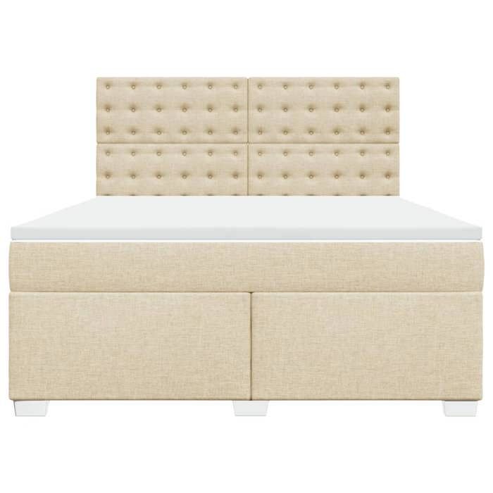 Maison Exclusive - Sommier à lattes de lit avec matelas Crème 180x200 cm Tissu