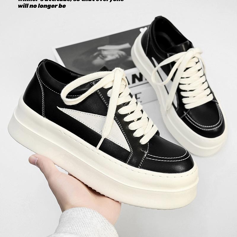 

Модная пара, платформа, туфли из кожи с большой головой, мужские, женские, высокое качество, кеды, модные, увеличение роста, повседневные, на толстой подошве, для мужчин 35