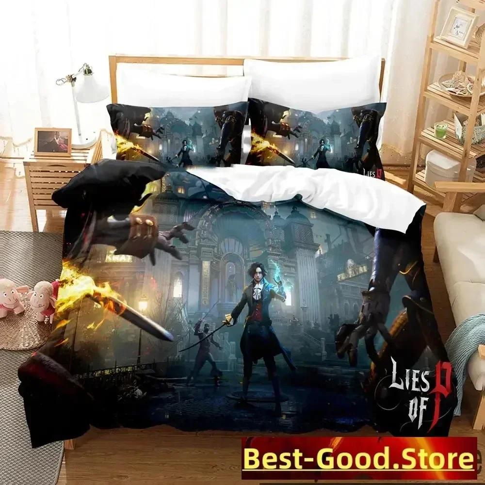 

3D Print Game Lies Of P Bedding Set Duvet Cover Sheet Printed Bed Set Pillowcase Bed Full Queen King Size Comforter Bedroom 135x200cm