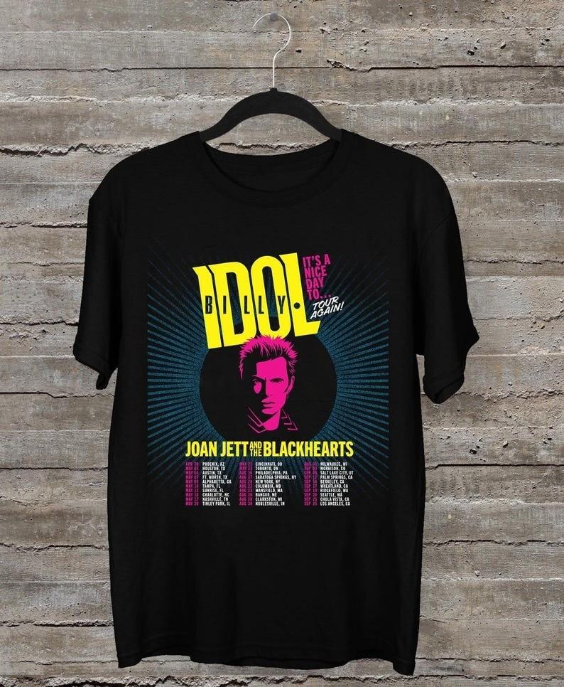 Billy Idol 2025 Concert  Billy Idol It039;s Nice Day To Tour Again 2025 TShirt Unisex T-Shirt S