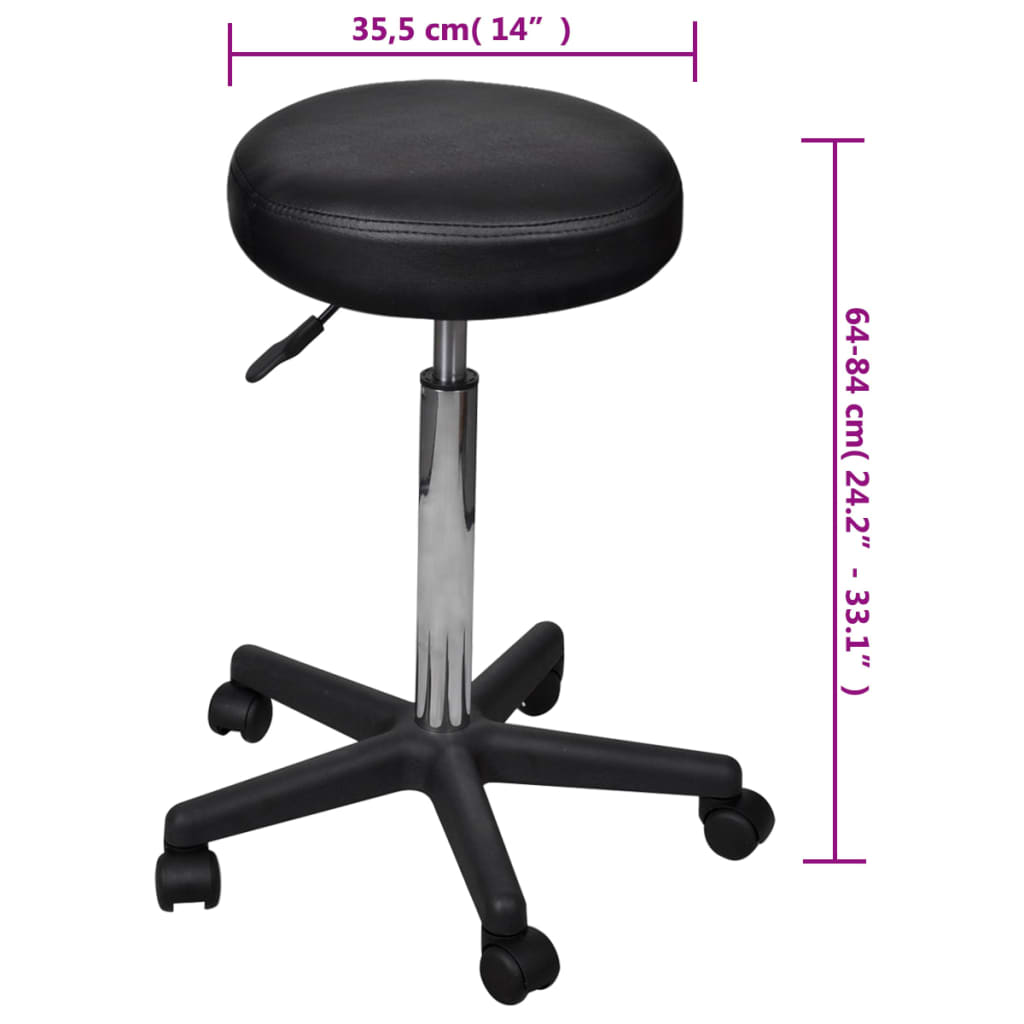 Vidaxl Office Stool, Black