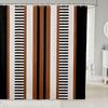 Elegant Modern Waterproof Shower Curtain Black White Brown Stripe Pattern Polyester Bathroom Liner Curtain for Home Decor Access