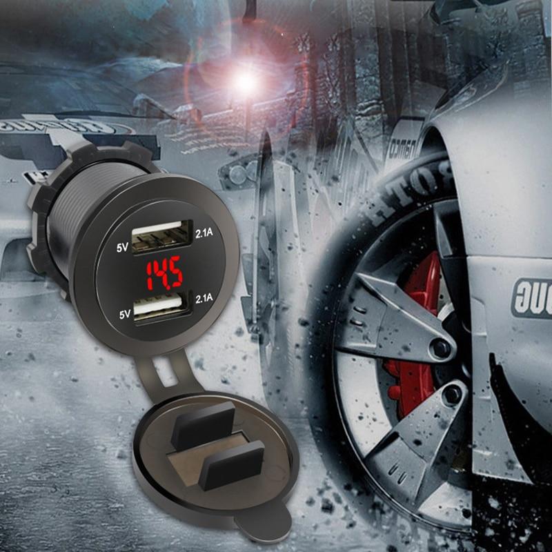 Auto Motorrad Wasserdicht Staubdicht 5 V USB Fahrzeug 4,2 A DC 12 V Doppel USB Ladegerät für Telefon GPS Netzteil Port Buchse