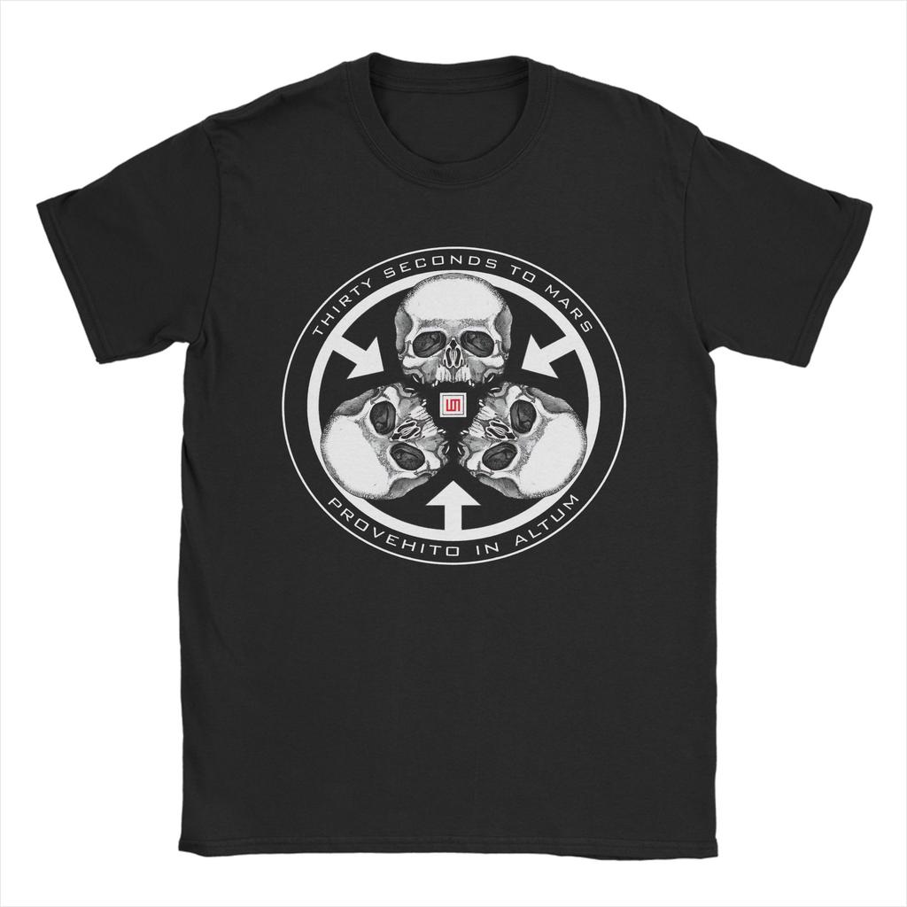 Retro THIRTY SECONDS TO MARS Rock Music Band TShirt For Unisex Unisex Round Neck Short Sleeve Tops Cotton Summer Clothing