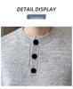 Gray Retro Henley Neck Men's Winter Sweater - Warm, High-End Knit for Cold Protection